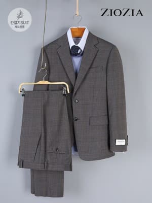 브라운 섀도우 글렌 체크 정장세트