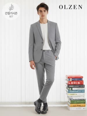 스탠다드핏 수퍼플렉스 라이트그레이 셋업수트