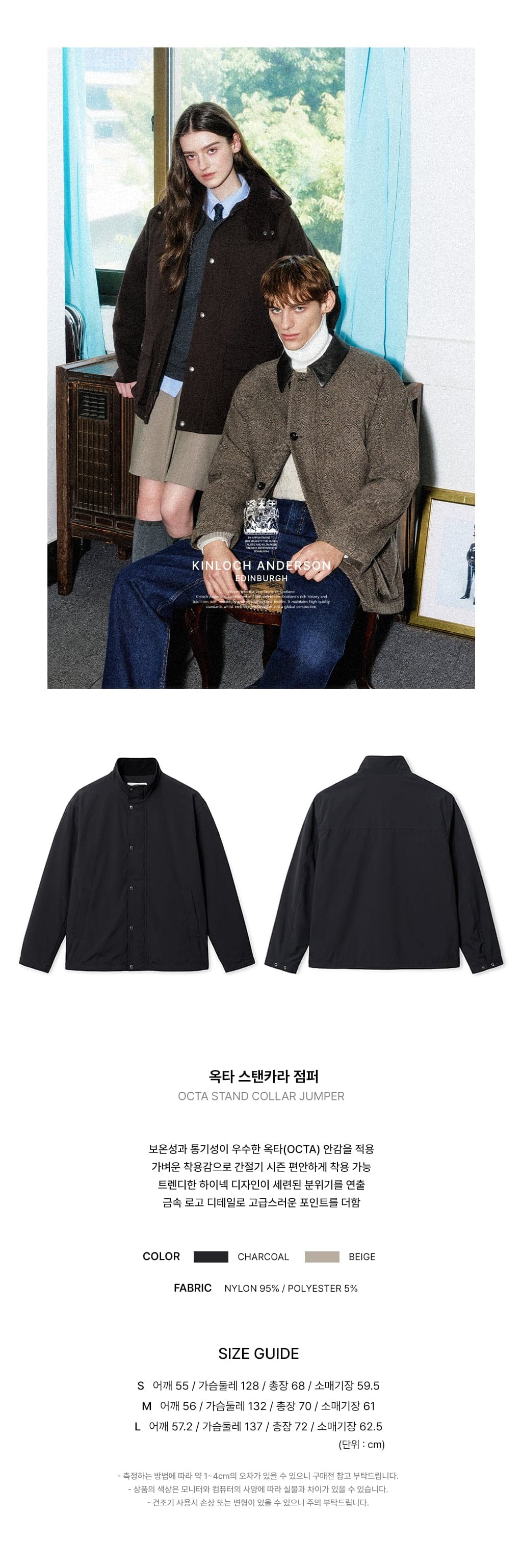 OCTA STAND COLLAR JUMPER (CHARCOAL) 2
